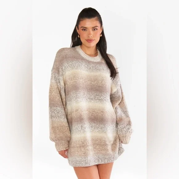 SHOW ME YOUR MUMU Timothy Tunic Sweater Neutral Space Dye Knit - Picture 3 of 11